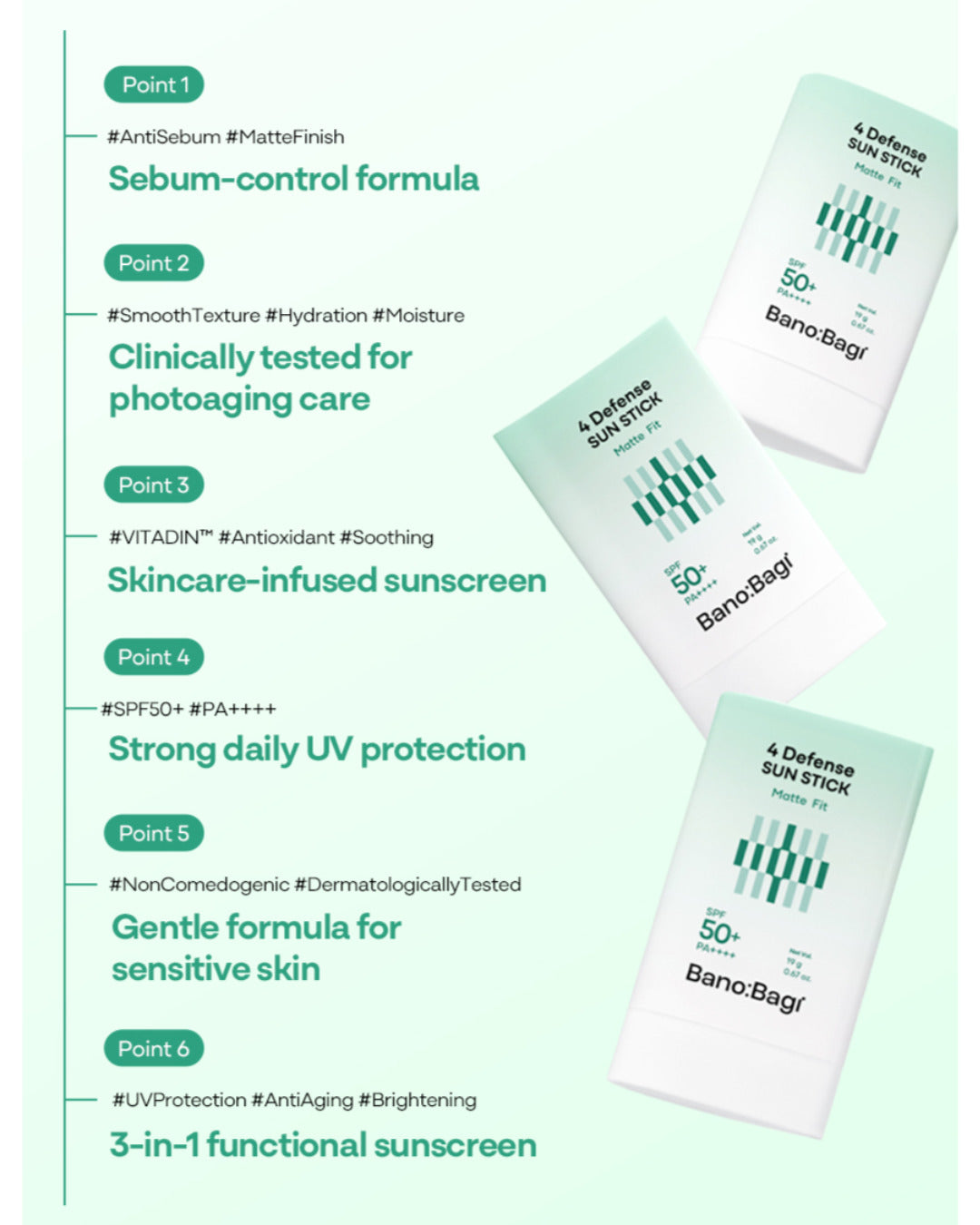 BANOBAGI 4 Defense Matte Fit Sun Stick SPF50+ PA++++