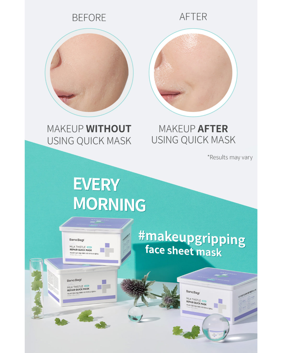 BANOBAGI Milk Thistle Repair Cica Quick Mask Plus | 30 sheets
