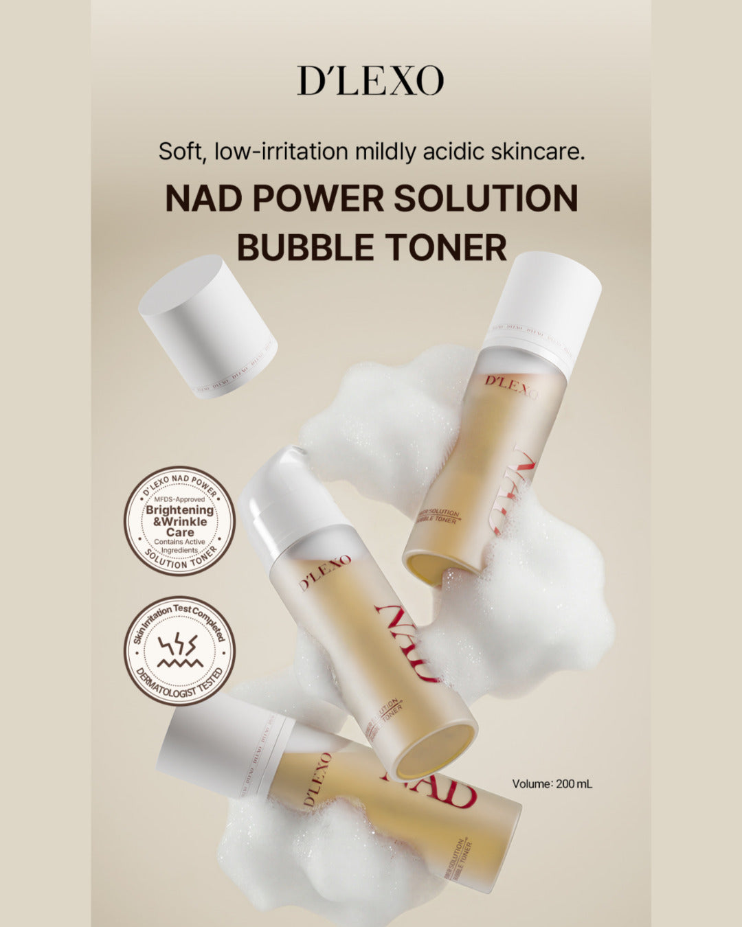 D'LEXO NAD Power Solution Bubble Toner 200ml