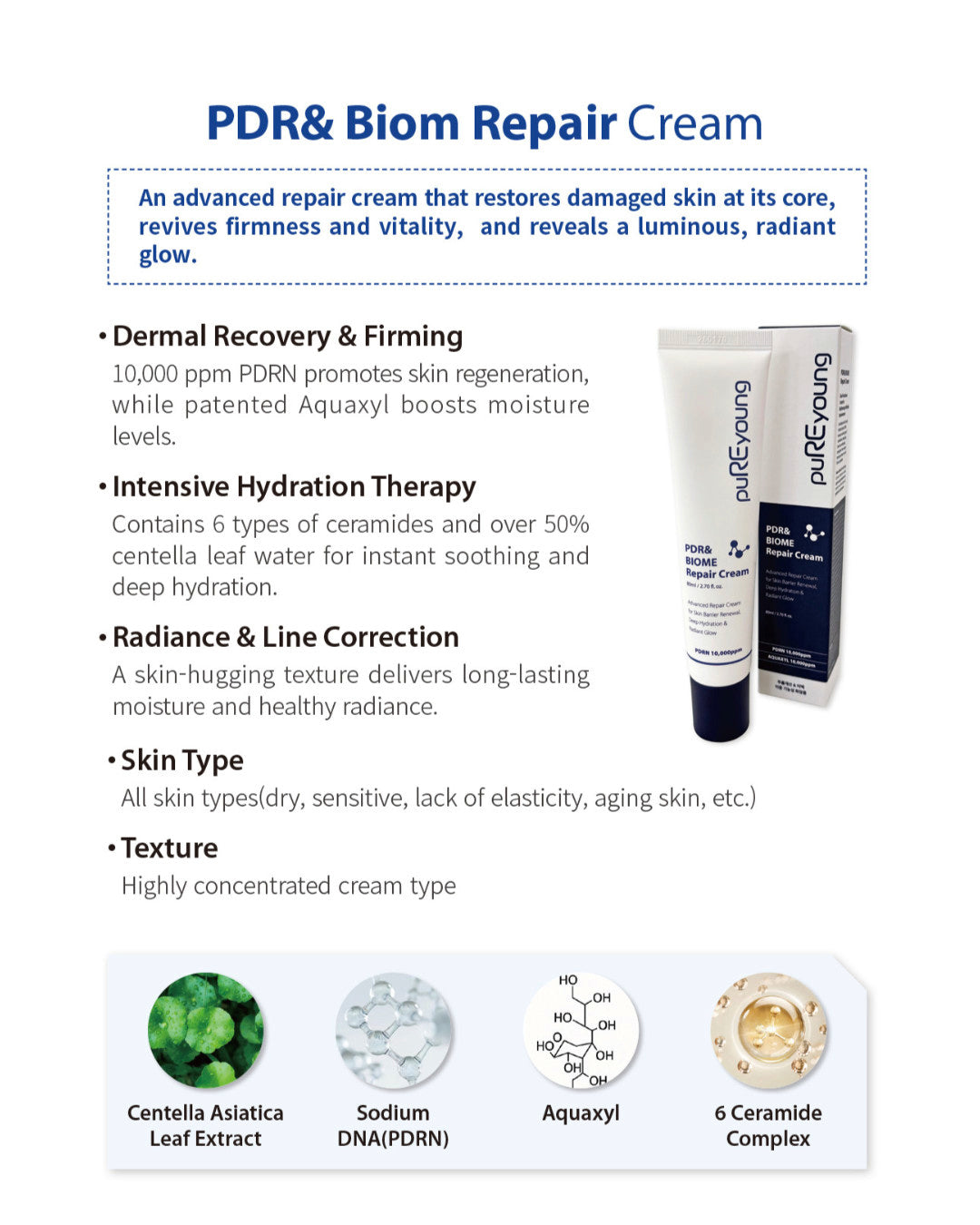 Pureyoung PDR& Biome Repair Cream