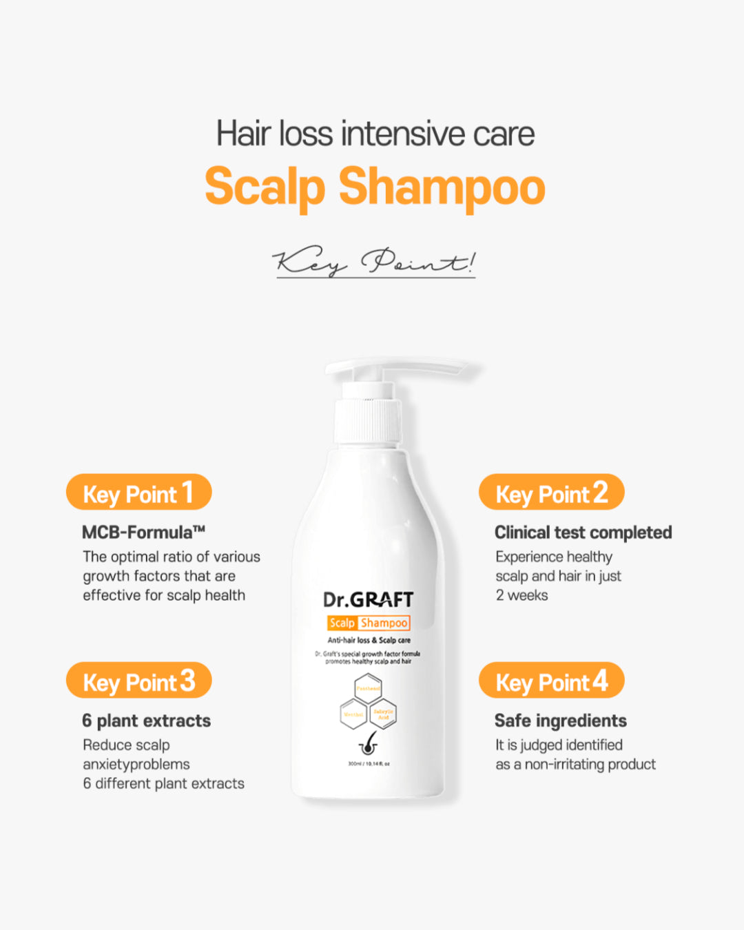 Dr.GRAFT Scalp Shampoo 300ml — Anti Hair Loss & Scalp Care Shampoo