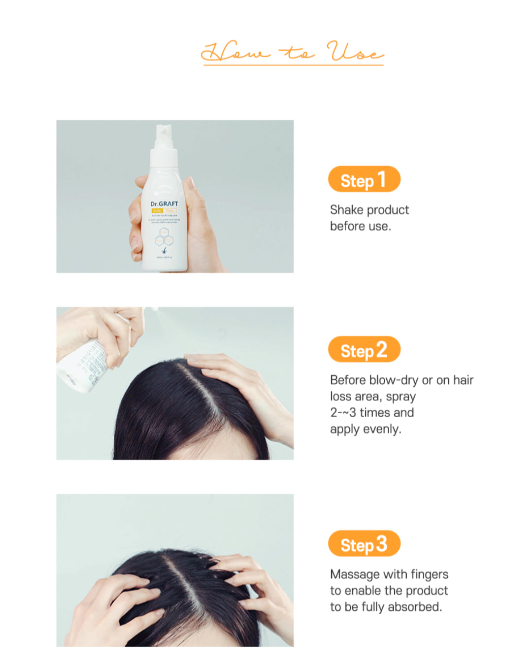 Dr.GRAFT Scalp Tonic Spray 100ml — 10x Concentrated Growth Factor Scalp Tonic