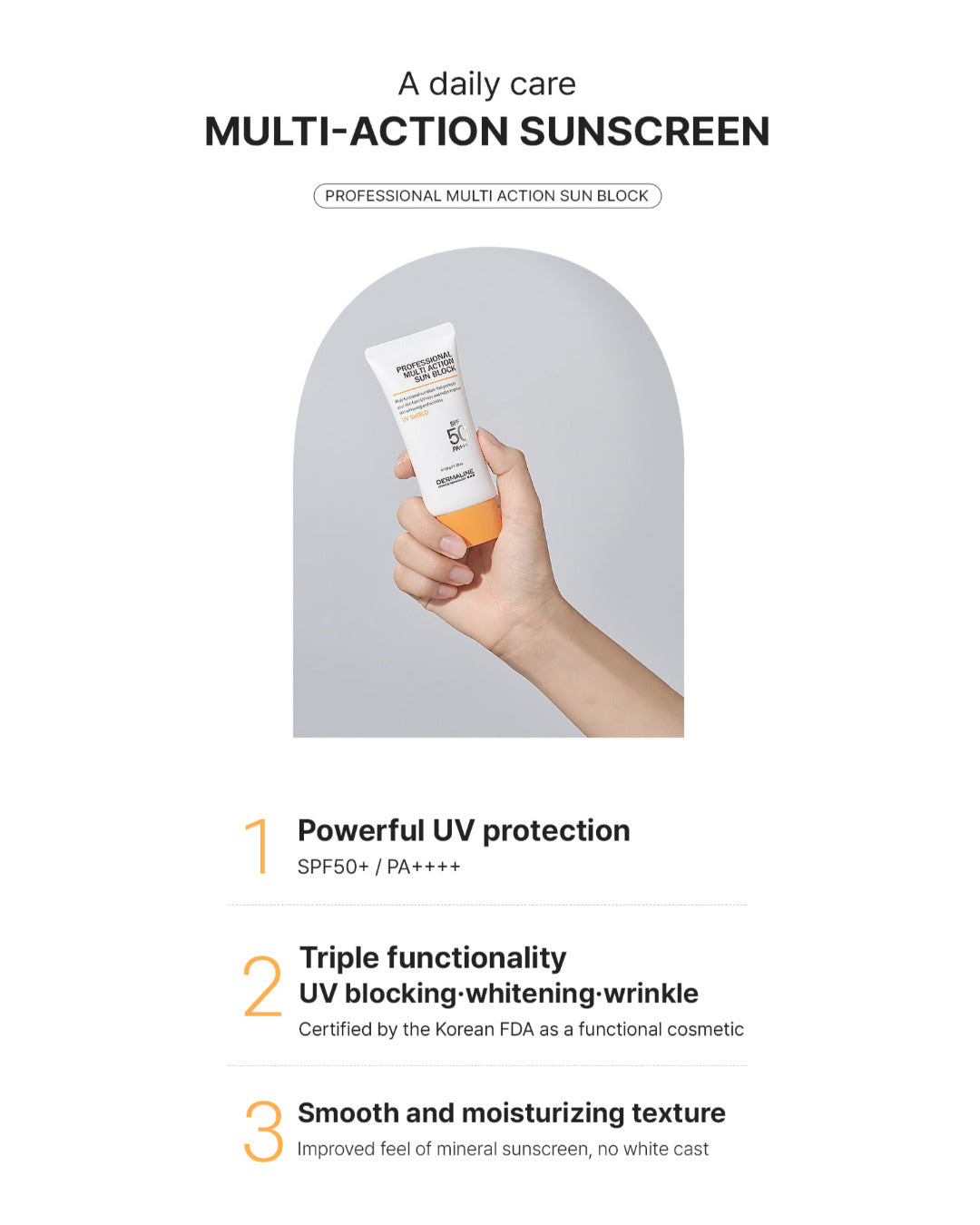 Dermaline Professional Multi Action Sunblock SPF50+ PA++++ 50ml